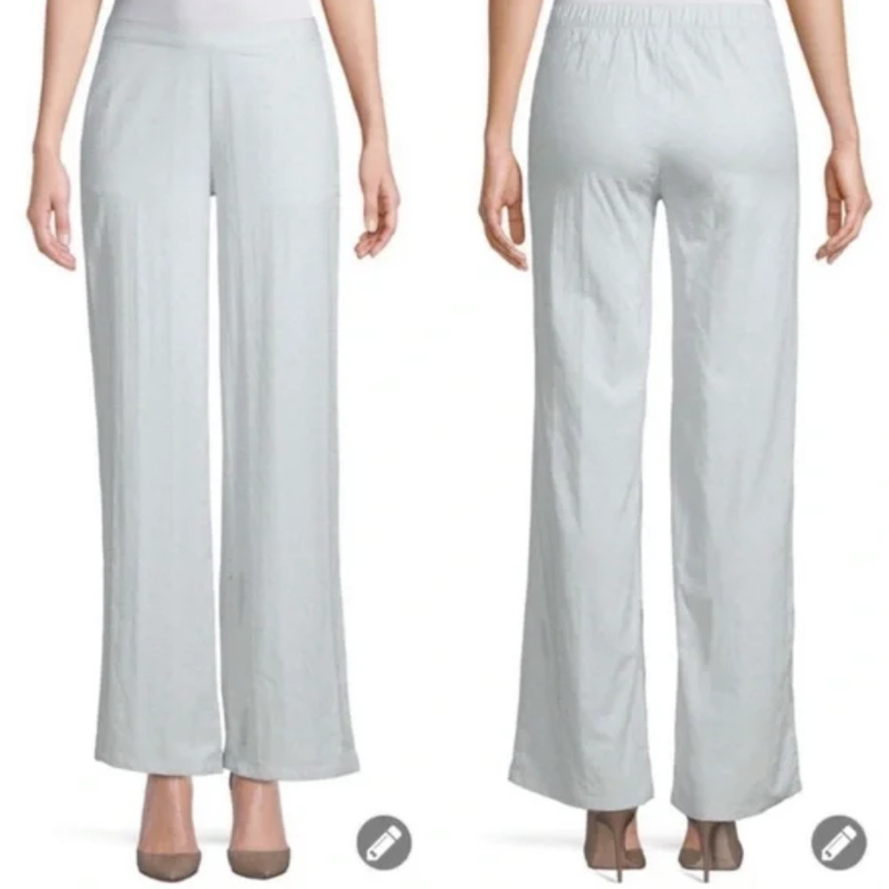 Onia Mila Checkered Wide Leg Pants Women's Blue Size XS